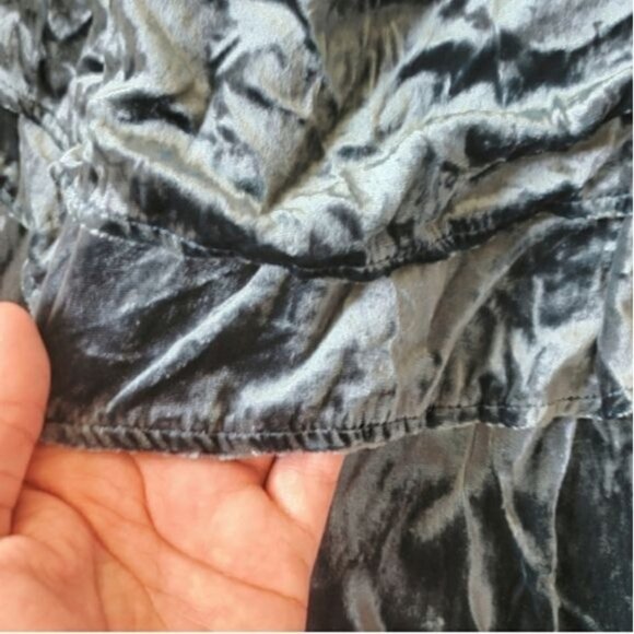 WAYF Dress SZ S Teal Green Velvet Ruffle Cocktail One‎ Shoulder Soft Short Fairy - Picture 7 of 9